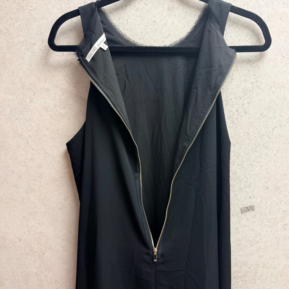 Rachel Rachel Roy 1x Plus Women Black Eye Lash Trim Cocktail Gold Zipper Dress - Picture 11 of 11